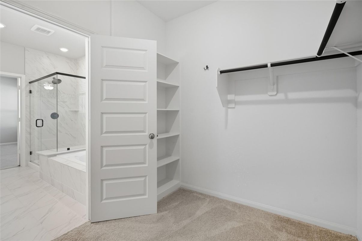 Bathroom, Glass Shower, Interior, Marble, Marble Walls, Recessed Lighting