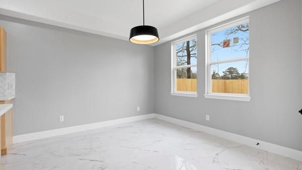 Empty room, Interior, Marble, Pendant Lights