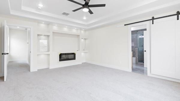 Empty room, Fireplace, Interior, Recessed Lighting