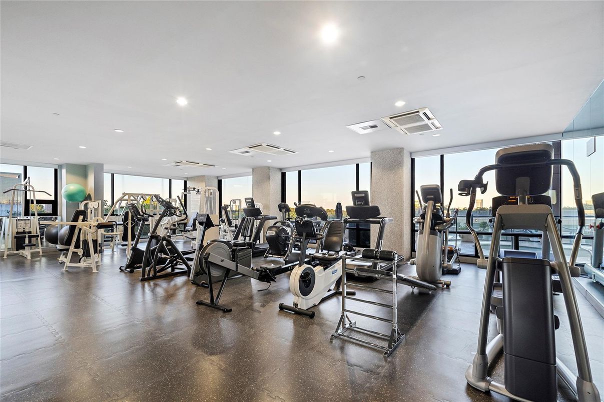 Fitness Equipment, Gym, Interior, Recessed Lighting