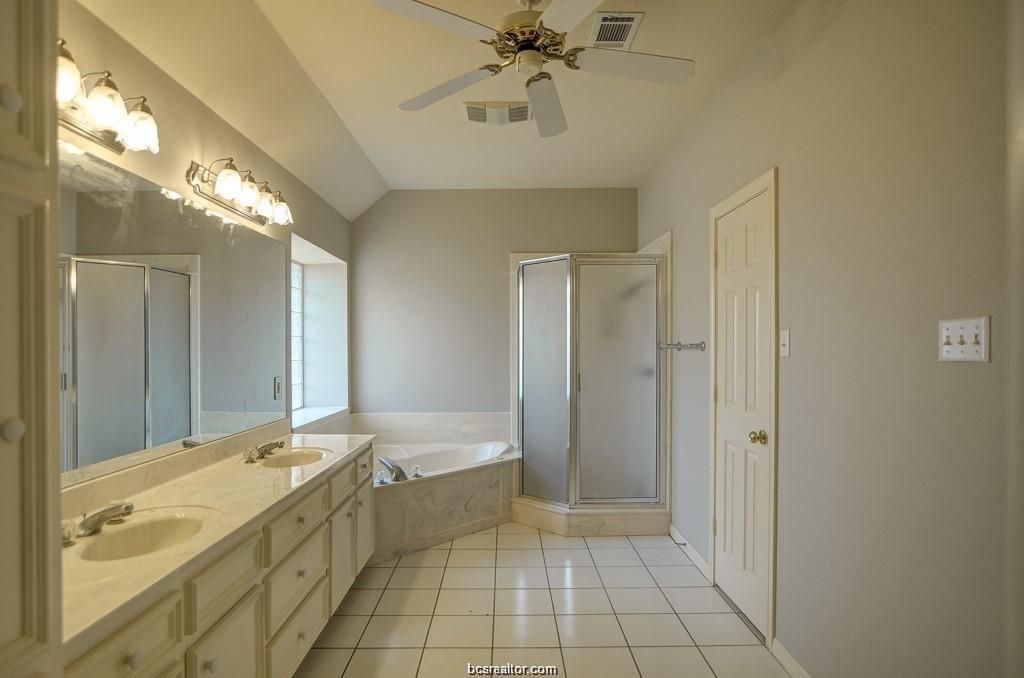 Bathroom, Dual Sink Vanities, Glass Shower, Interior