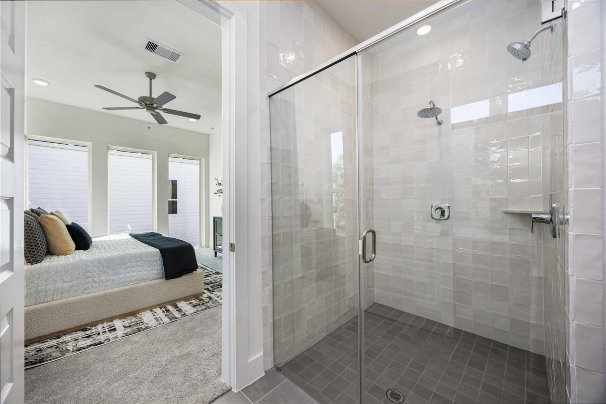 Bathroom, Bedroom, Glass Shower, Interior, Recessed Lighting