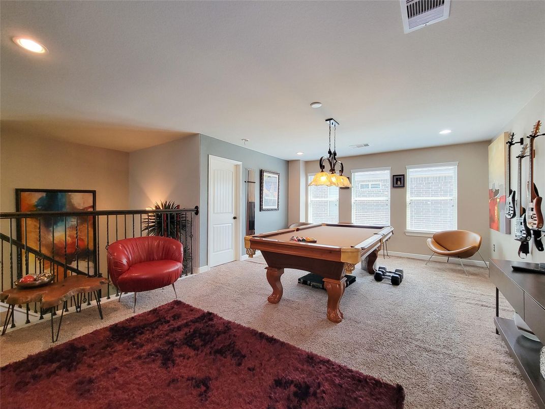 Billiard Table, Game Room, Interior, Pendant Lights, Recessed Lighting