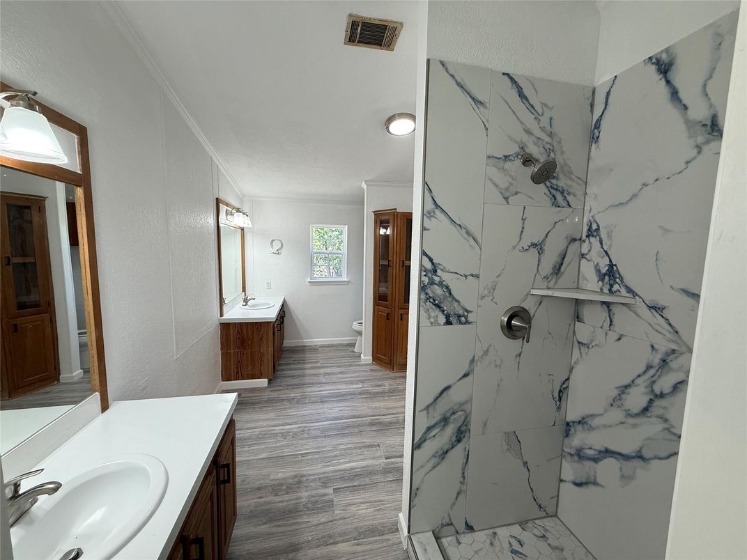 Bathroom, Dual Sink Vanities, Interior, Marble Walls