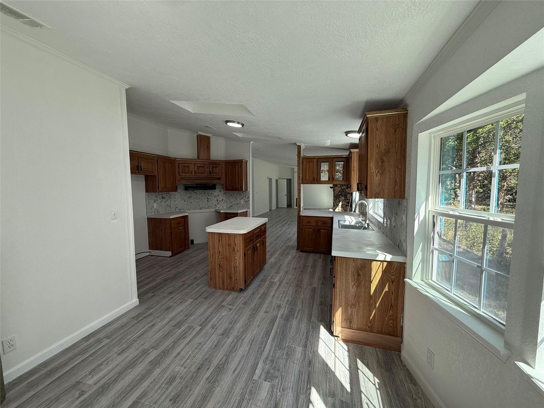 Interior, Kitchen, Recessed Lighting, Wood Texture Flooring