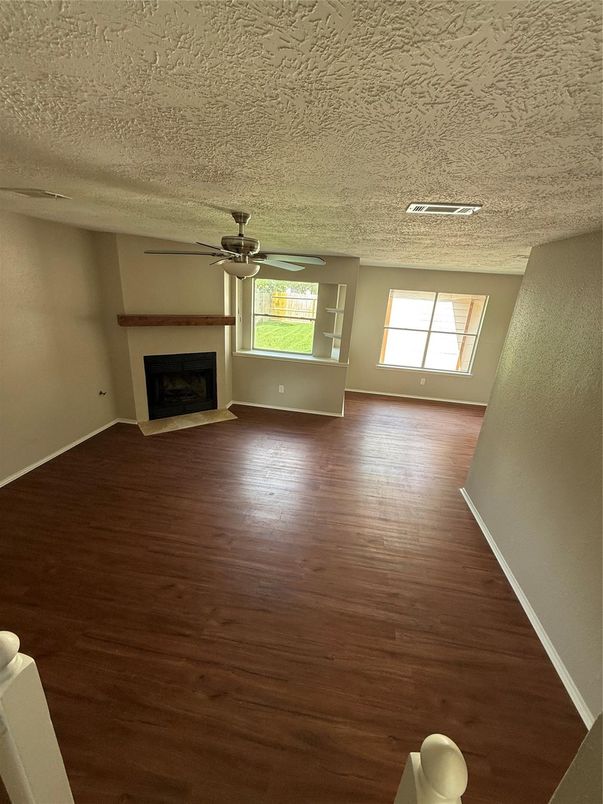 Empty room, Fireplace, Interior, Wood Texture Flooring