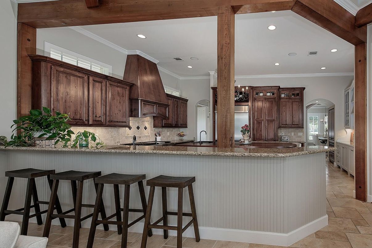 Interior, Kitchen, Recessed Lighting, Wooden Beams