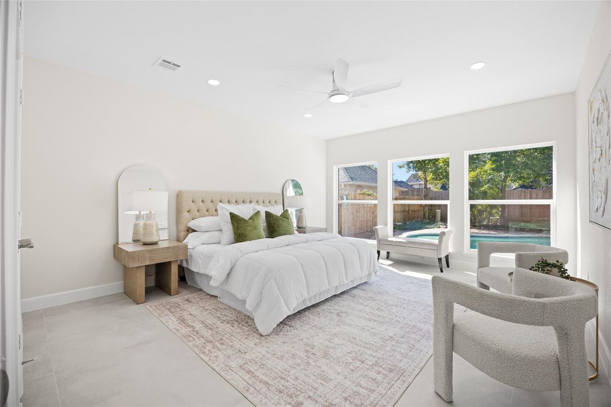 Bedroom, Interior, Recessed Lighting