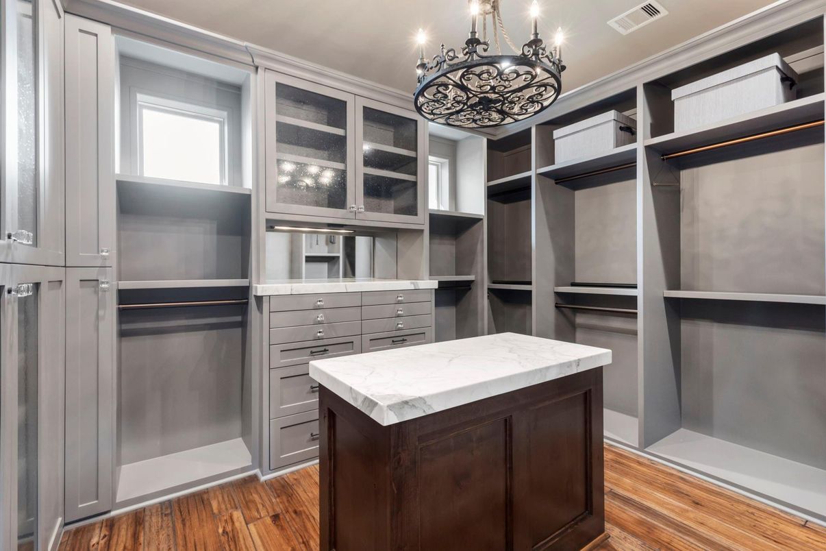 Chandelier, Interior, Recessed Lighting, Walk-in Closets, Wood Texture Flooring