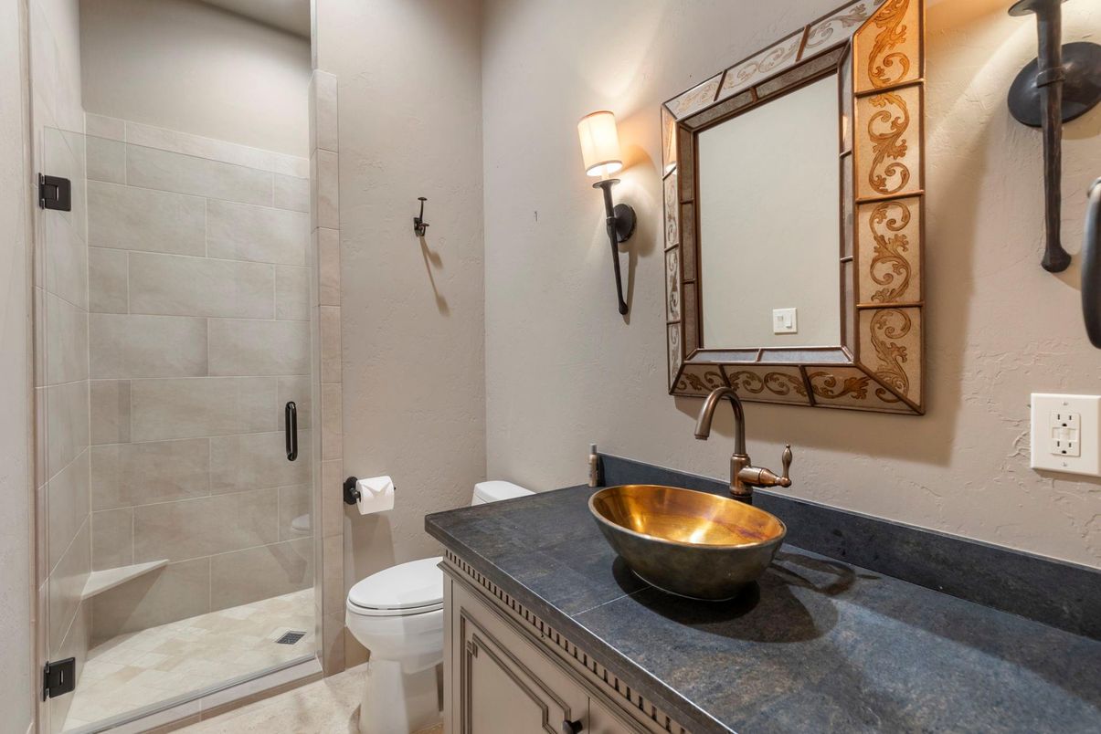 Bathroom, Glass Shower, Interior, Tile Countertops