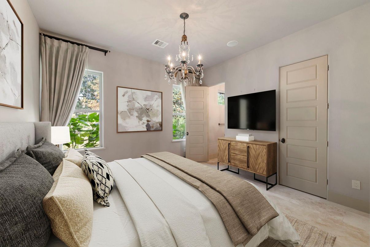 Bedroom, Chandelier, Interior