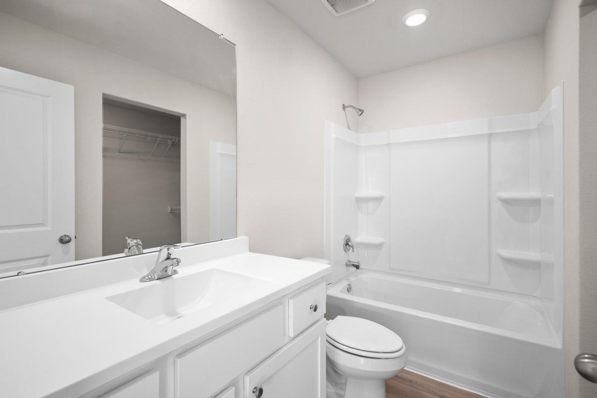 Bathroom, Interior, Recessed Lighting, Wood Texture Flooring