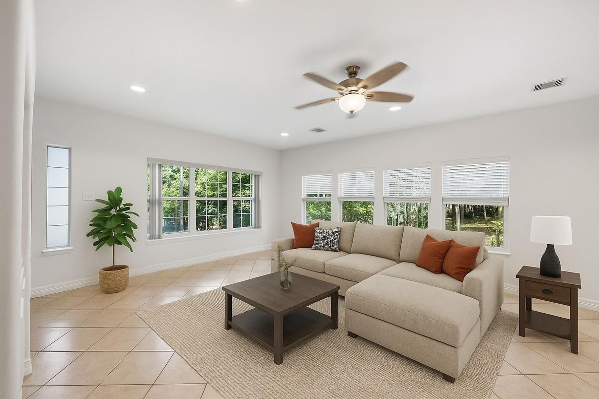 Interior, Living room, Recessed Lighting
