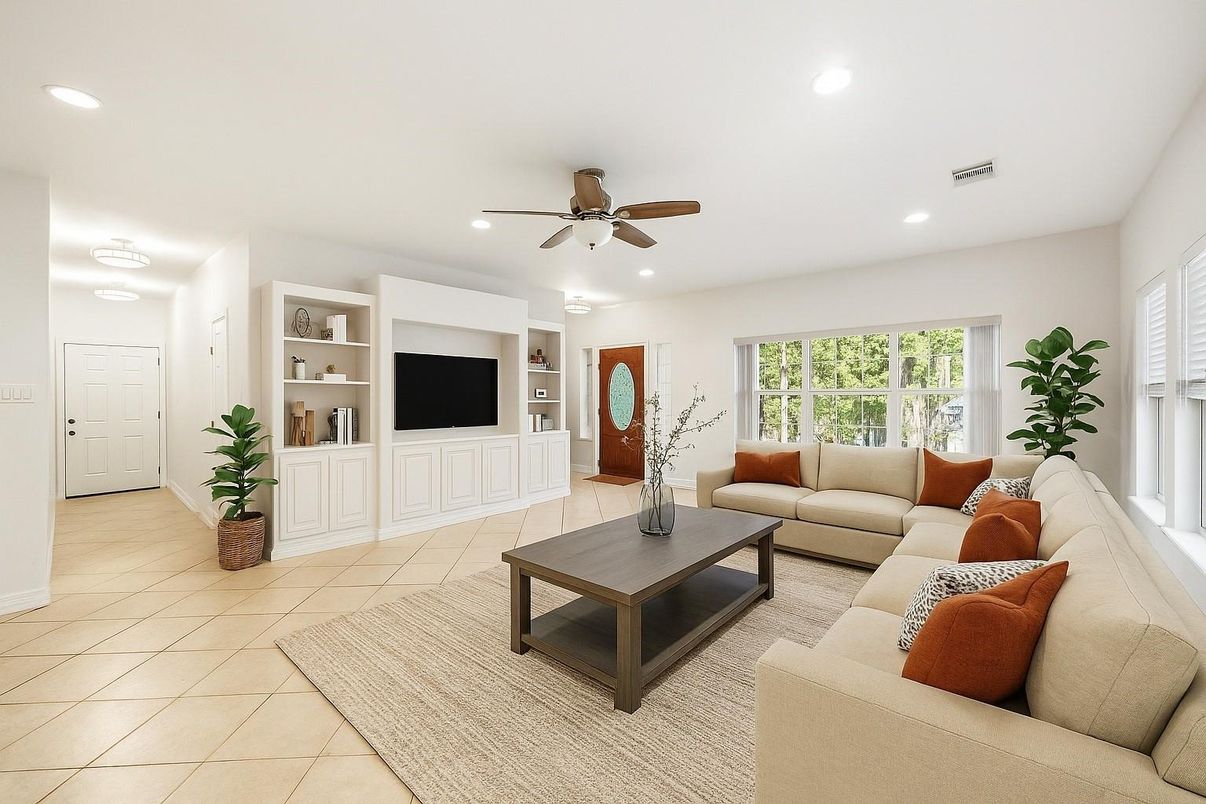 Interior, Living room, Recessed Lighting