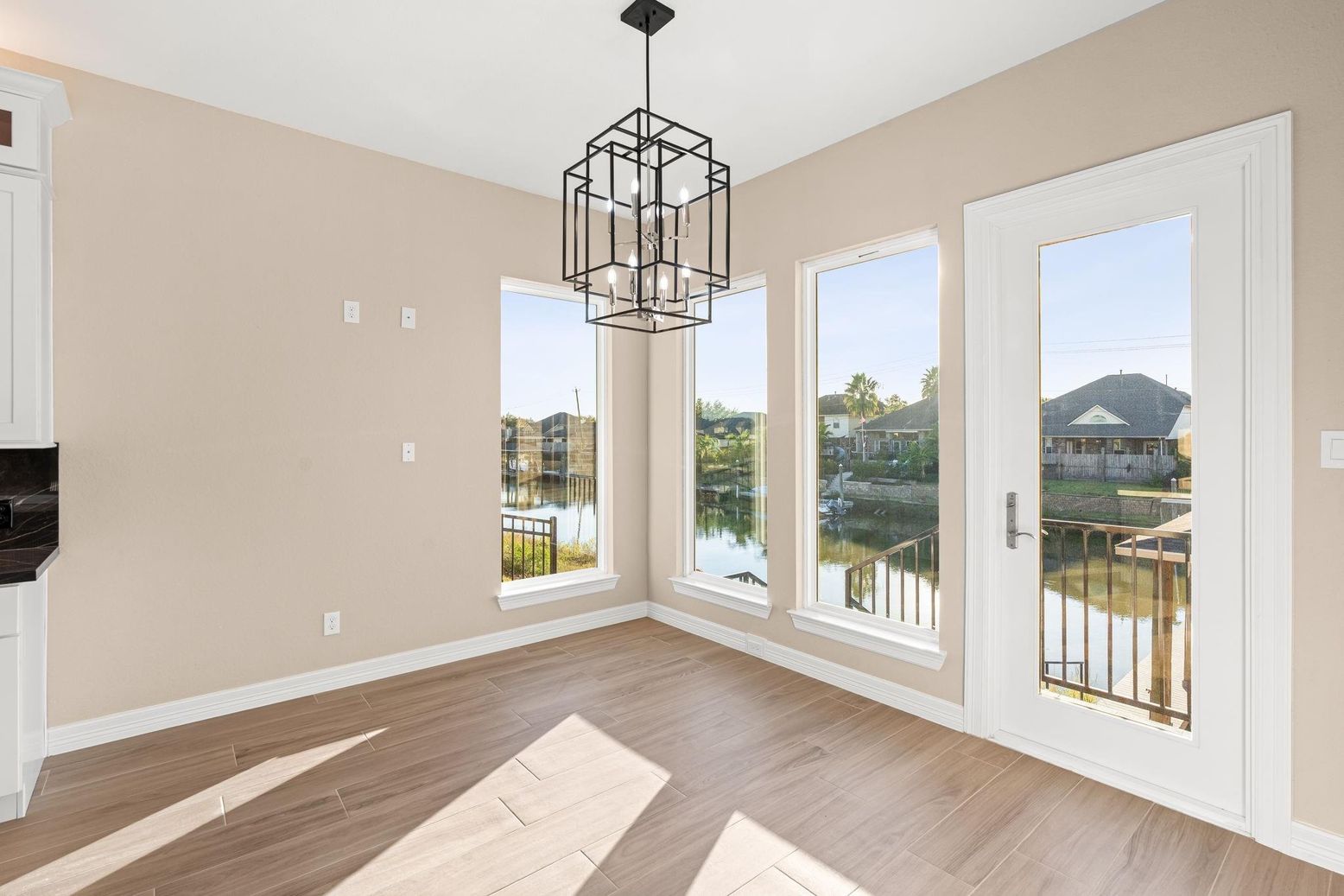 Interior, Pendant Lights, Water, Wood Texture Flooring