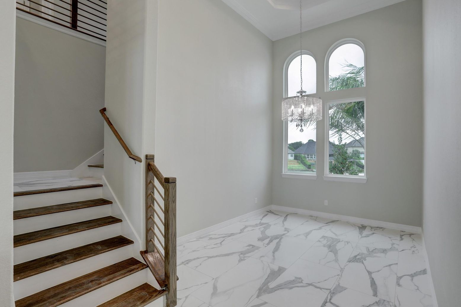 Chandelier, Empty room, Interior, Marble
