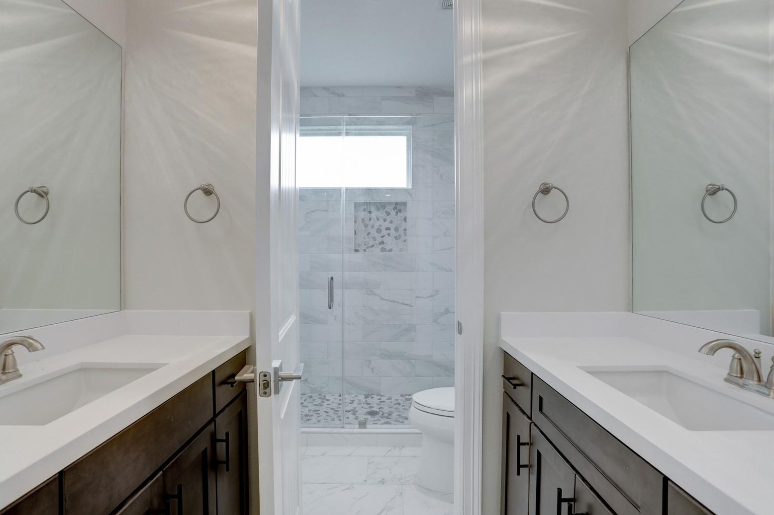 Bathroom, Glass Shower, Interior, Marble, Marble Walls