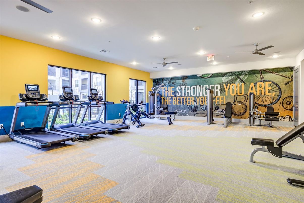 Fitness Equipment, Gym, Interior, Recessed Lighting