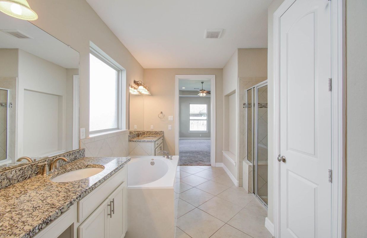 Bathroom, Dual Sink Vanities, Glass Shower, Interior