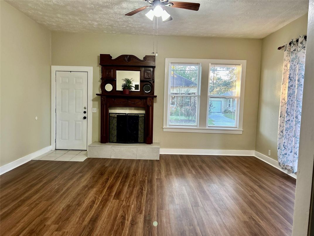 Empty room, Fireplace, Interior, Wood Texture Flooring