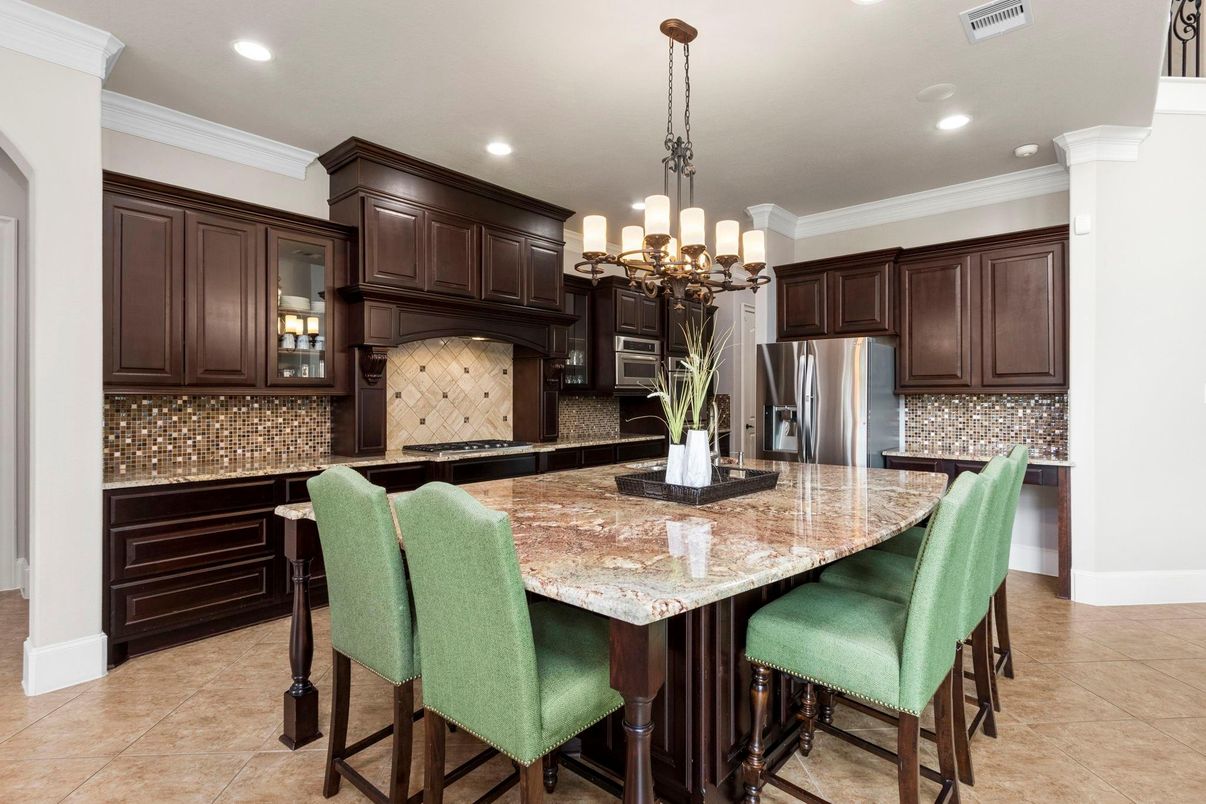 Chandelier, Interior, Kitchen, Pendant Lights, Recessed Lighting, Stainless Steel Appliances