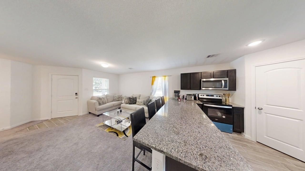 Interior, Kitchen, Living room, Recessed Lighting, Stainless Steel Appliances