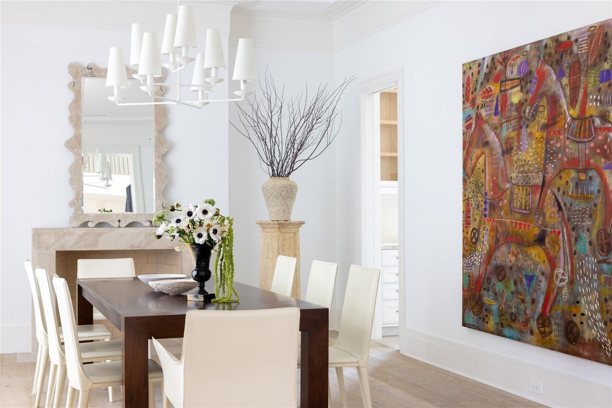 Chandelier, Dining room, Interior, Wood Texture Flooring