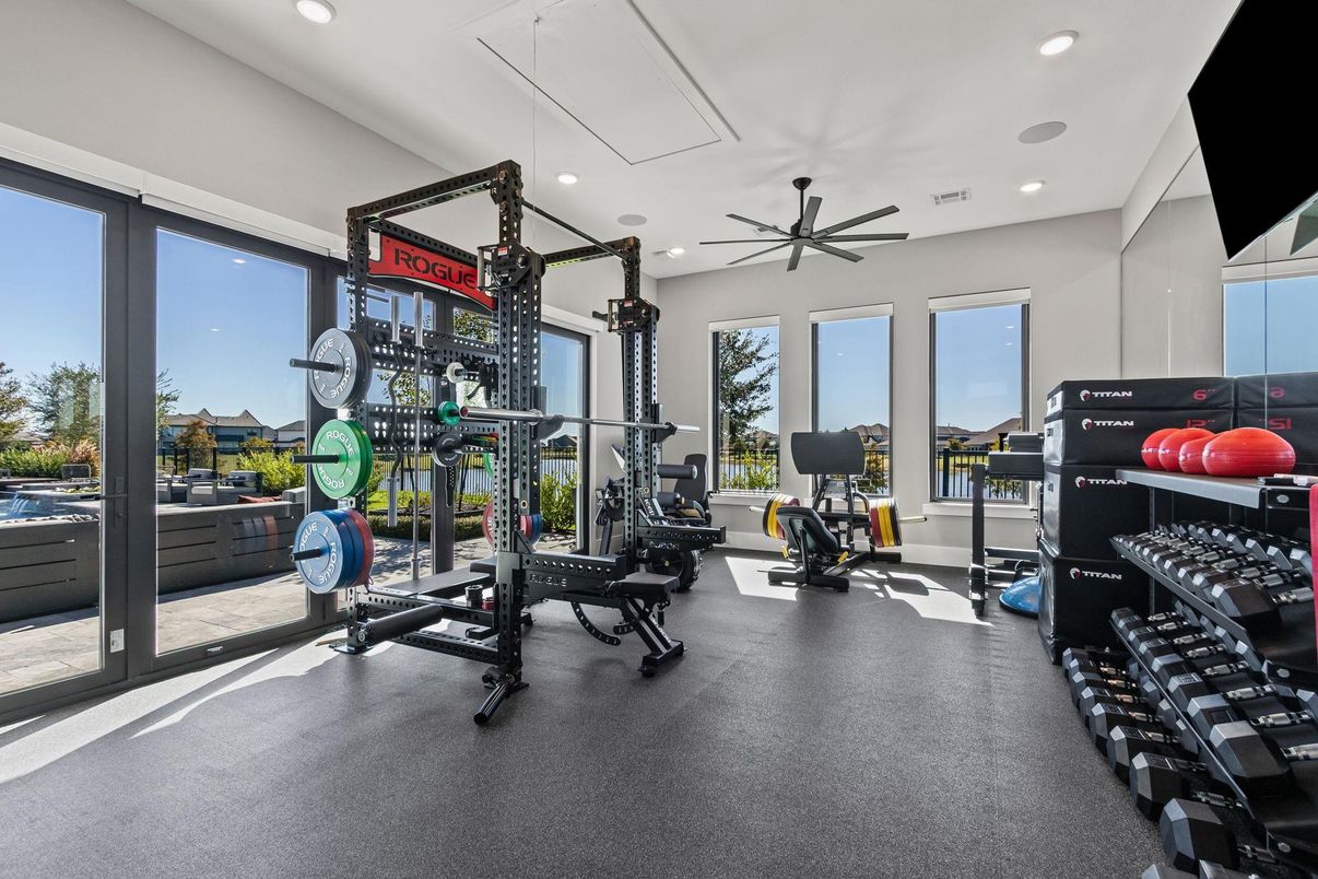 Fitness Equipment, Gym, Interior, Recessed Lighting