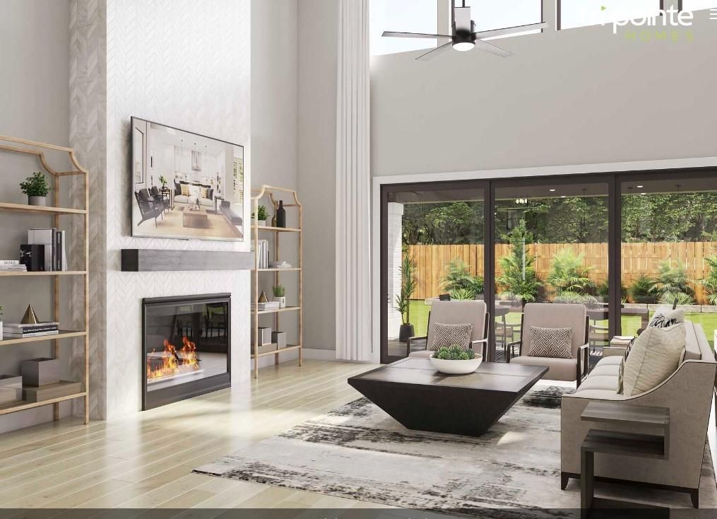 Fireplace, Interior, Wood Texture Flooring