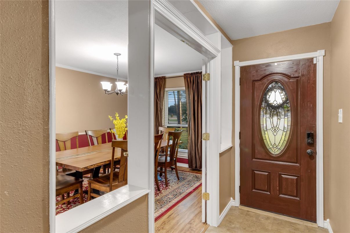 Chandelier, Dining room, Interior, Wood Texture Flooring