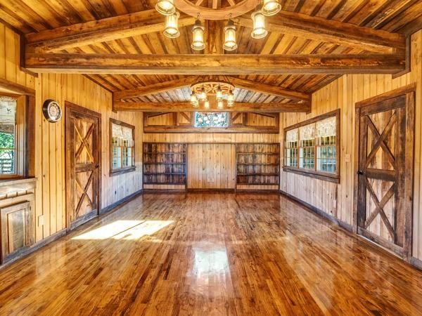 Chandelier, Empty room, Interior, Wooden Beams, Wooden Ceilings, Wood Texture Flooring, Wooden Walls