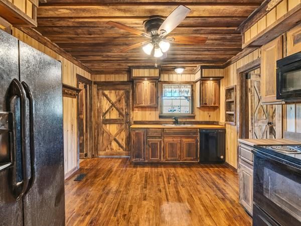 Interior, Kitchen, Wooden Ceilings, Wood Texture Flooring, Wooden Walls