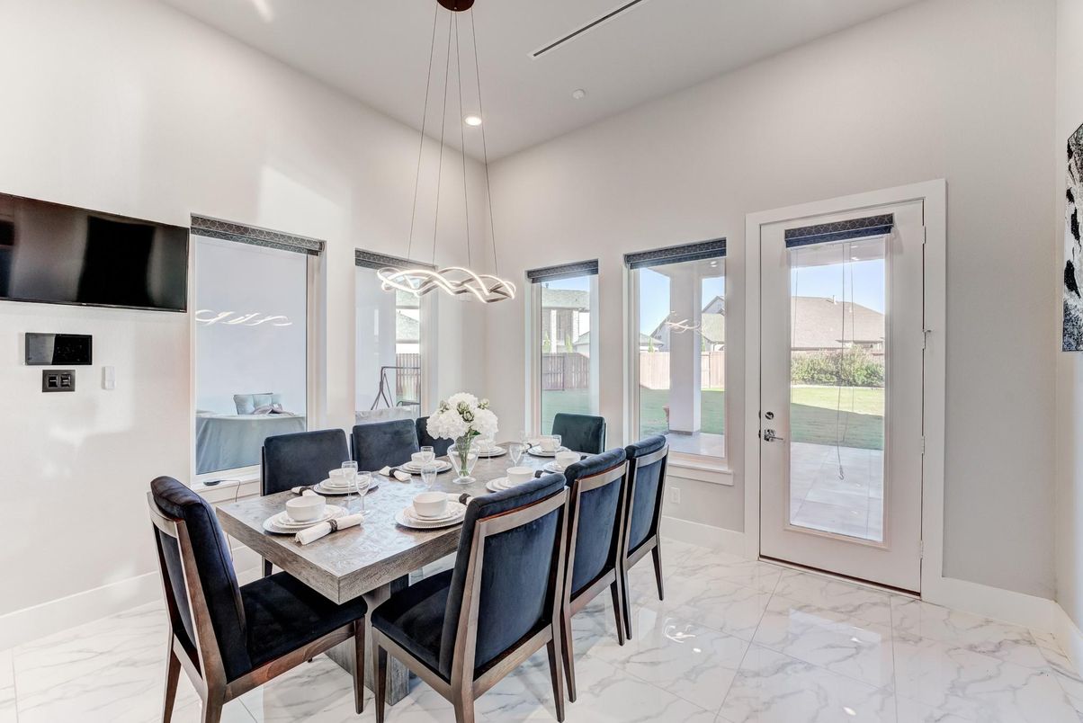 Dining room, Interior, Marble, Pendant Lights, Recessed Lighting