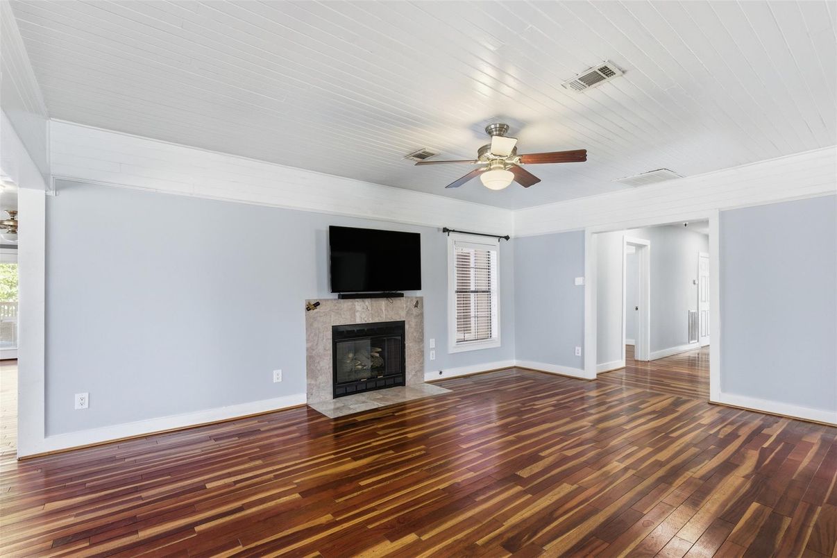 Empty room, Fireplace, Interior, Wood Texture Flooring