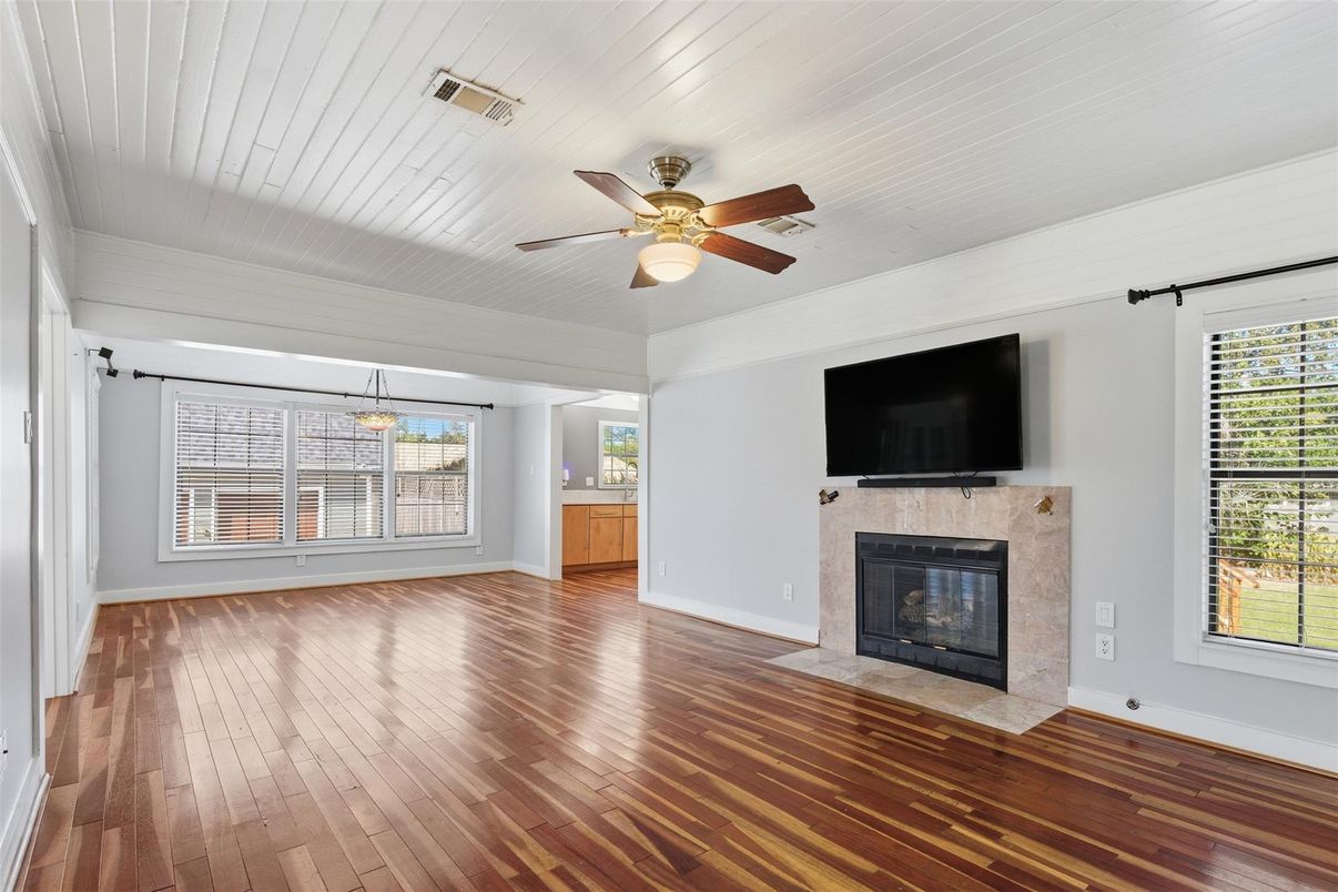 Empty room, Fireplace, Interior, Wood Texture Flooring