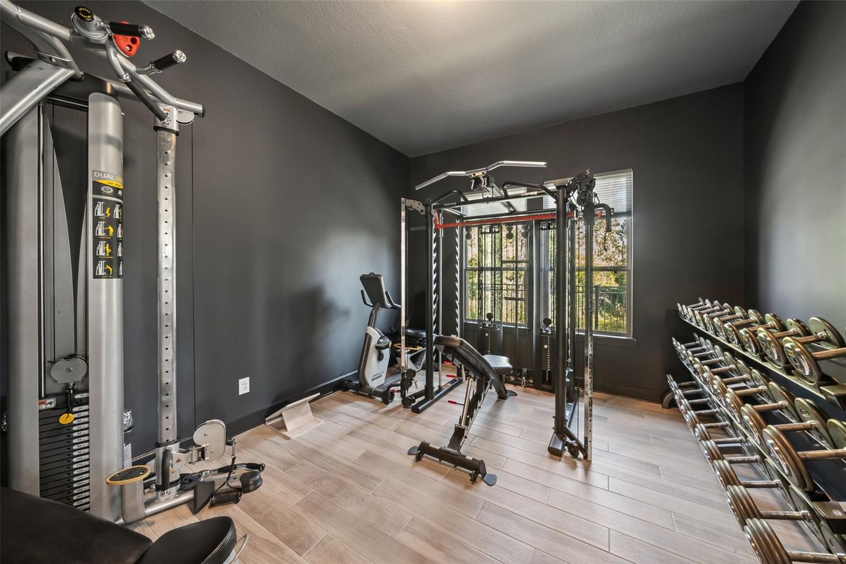 Fitness Equipment, Interior, Wood Texture Flooring