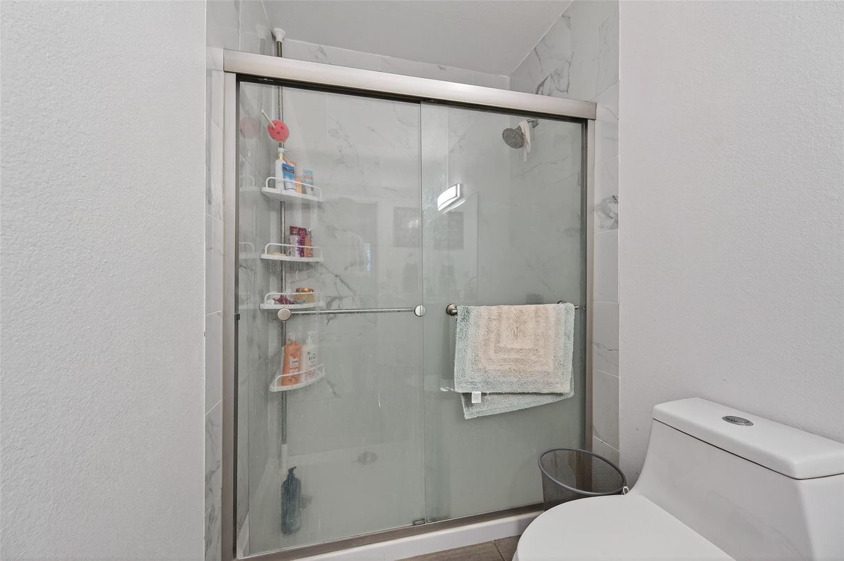 Bathroom, Glass Shower, Interior, Marble Walls