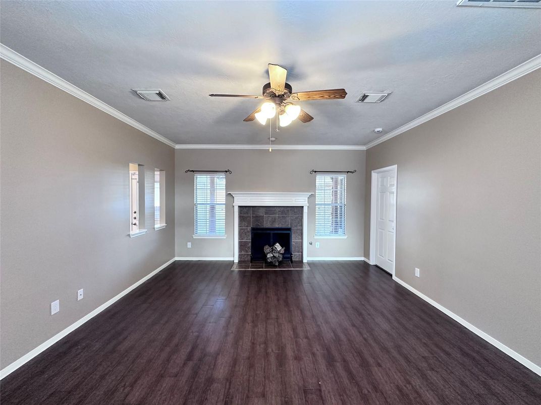 Empty room, Fireplace, Interior, Wood Texture Flooring