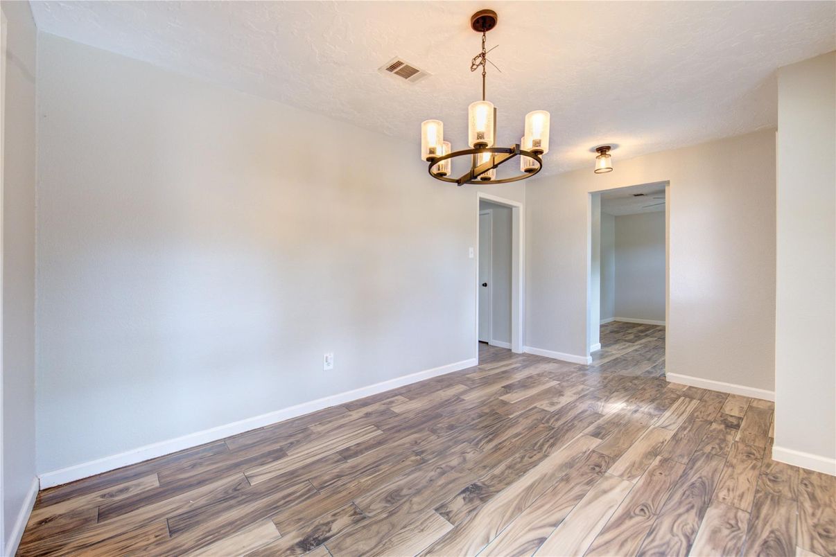 Chandelier, Empty room, Interior, Wood Texture Flooring