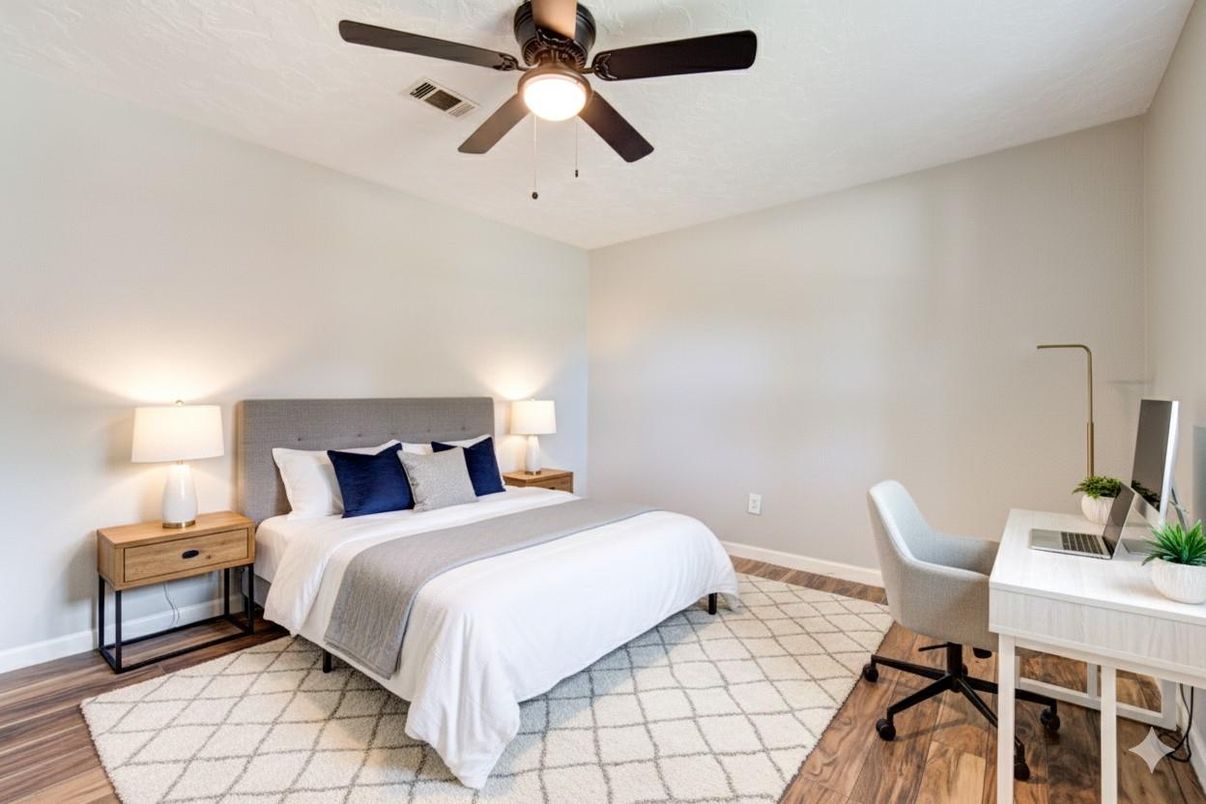 Bedroom, Home Office, Interior, Wood Texture Flooring