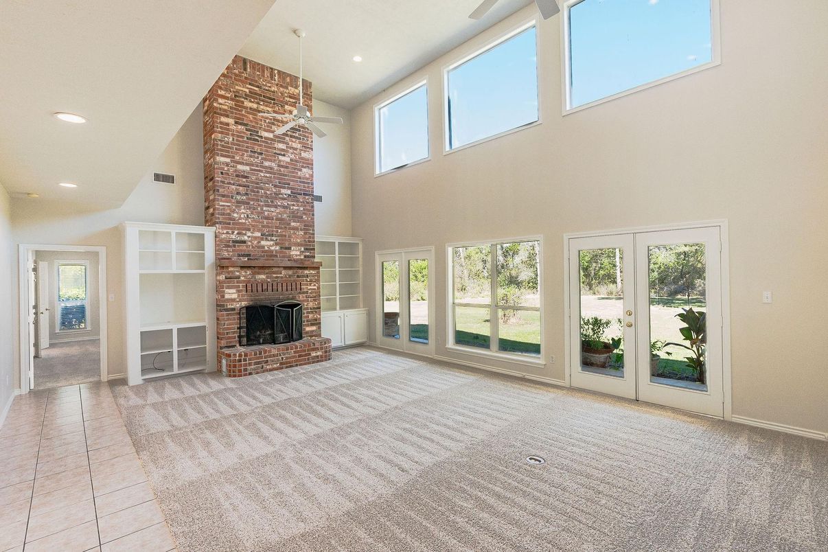 Empty room, Fireplace, Interior, Recessed Lighting
