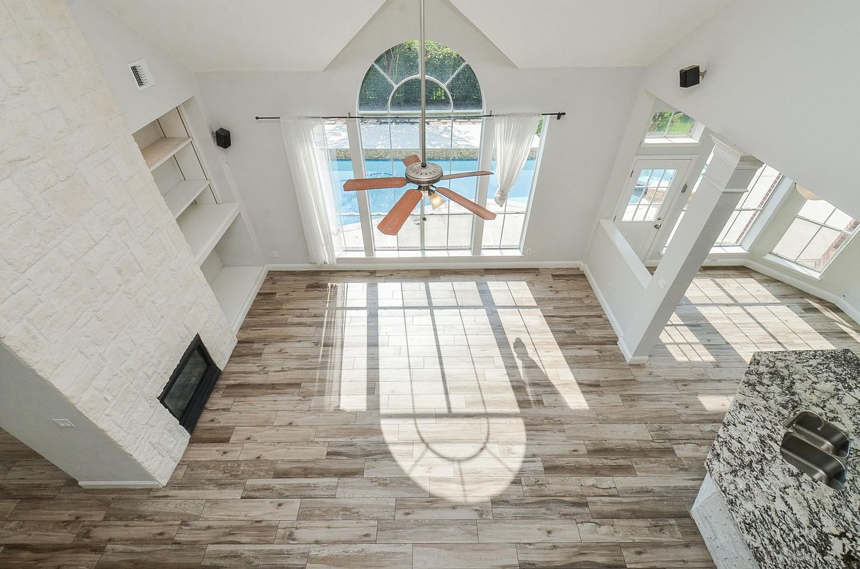 Empty room, Fireplace, Interior, Wood Texture Flooring