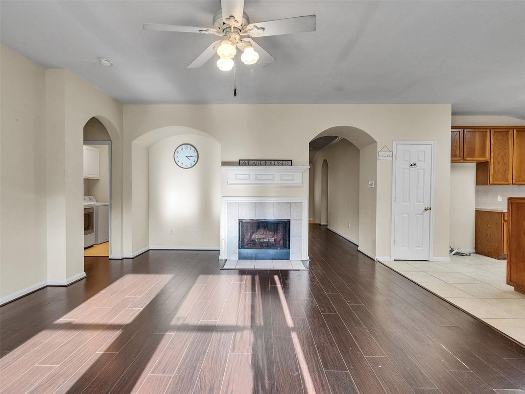 Empty room, Fireplace, Interior, Wood Texture Flooring