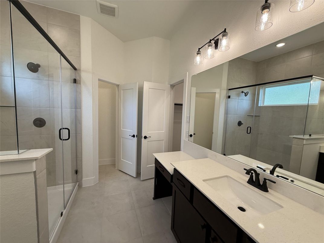 Bathroom, Dual Sink Vanities, Glass Shower, Interior