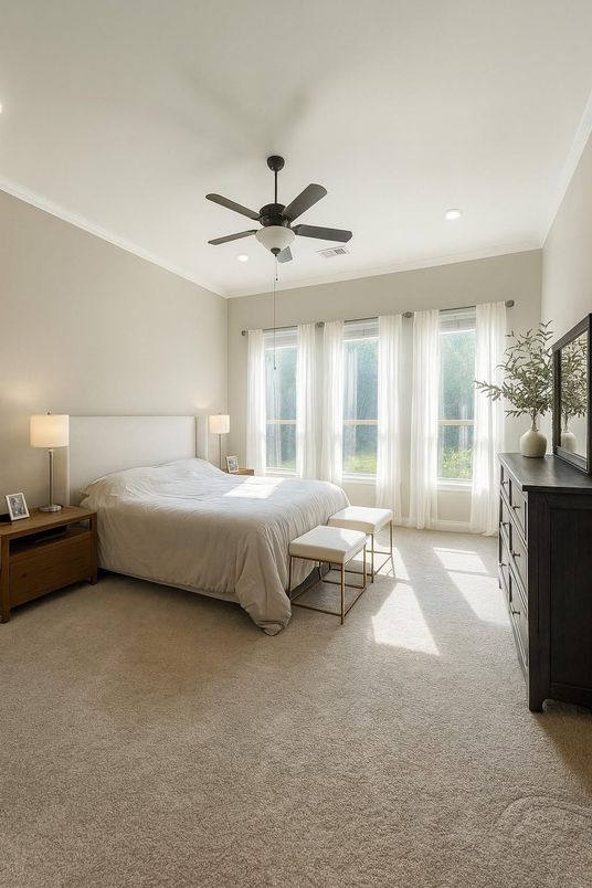 Bedroom, Interior, Recessed Lighting