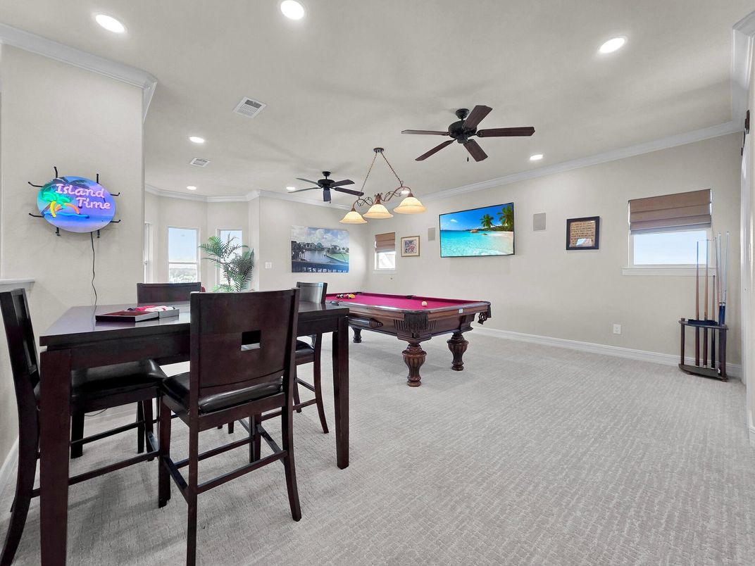 Billiard Table, Dining room, Game Room, Interior, Pendant Lights, Recessed Lighting