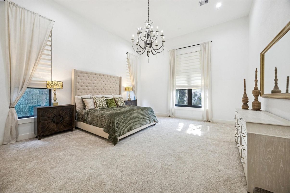 Bedroom, Chandelier, Interior