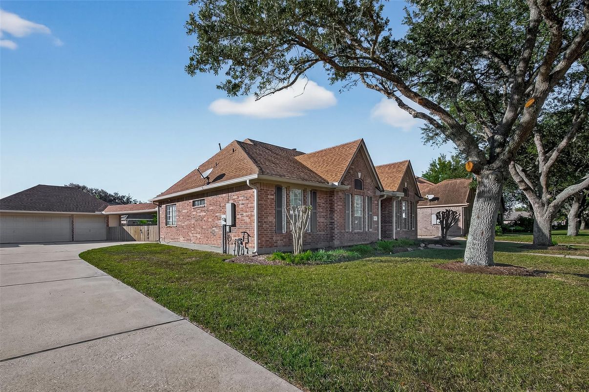 Backyard, Detached Garage, Exterior, Facade, Brick Facade, Tudor Revival
