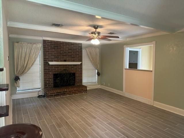 Fireplace, Interior, Stone Walls, Wood Texture Flooring