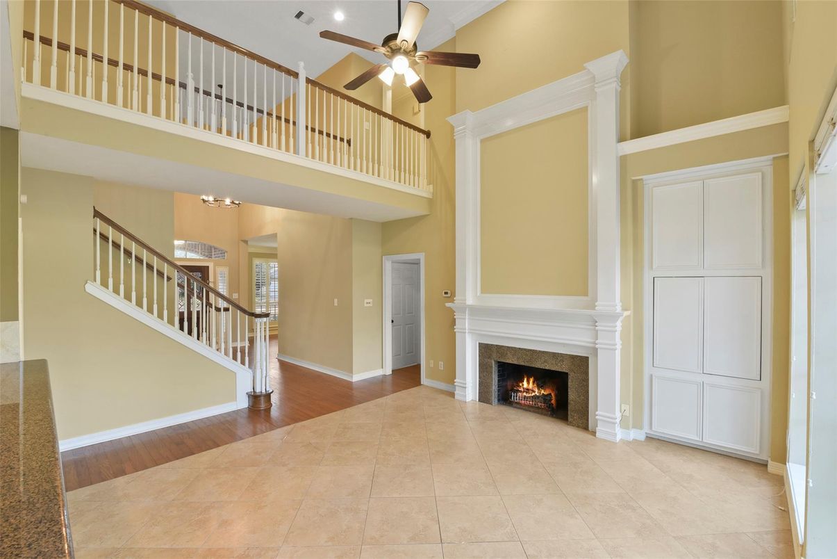 Fireplace, Interior, Wood Texture Flooring